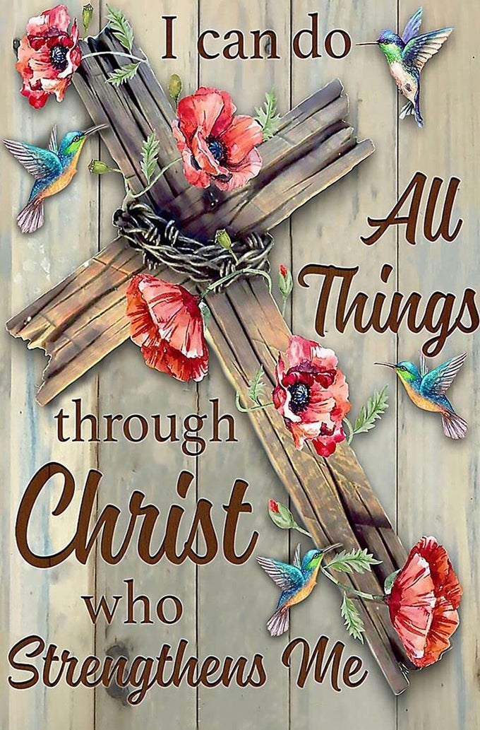 5D DIY DIAMOND PAINTING KITS FOR ADULTS CROSS 12X16INCHROUND FULL DRILL BEADS DIAMOND ART DOTS CRAFT SETI CAN DO ALL THINGS THROUGH CHRIST WHO STRENGTHENS ME