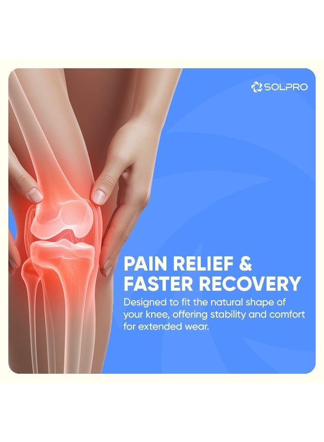 SOLPRO KneeVantage Knee Pads for Men & Women | Joint Stabiliser for All Sports, Gym & Rehab Workouts | Joint Pain Relief for Active Lifestyle Injury Recovery & Arthritis (Dark Grey/Blue) - Image 3