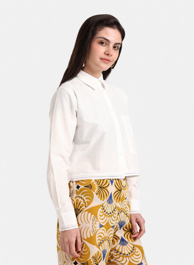 Carina Off White Poplin Shirt - Image 5