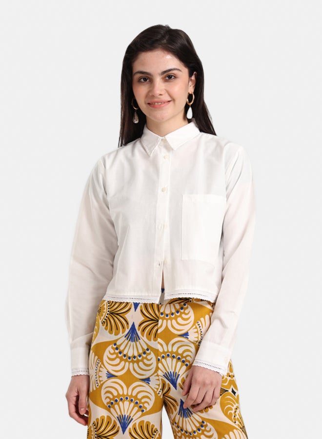 Carina Off White Poplin Shirt - Image 1