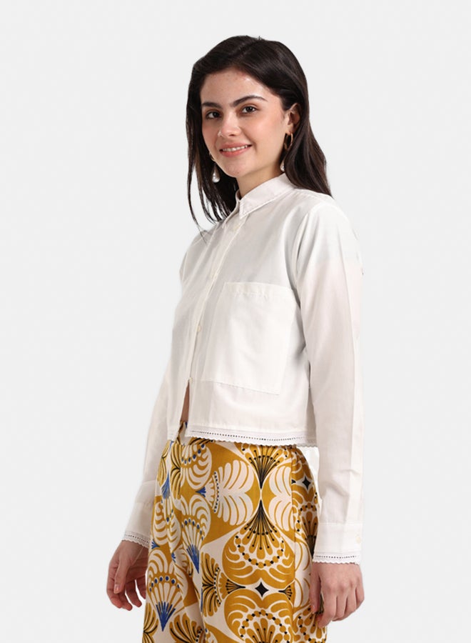 Carina Off White Poplin Shirt - Image 2