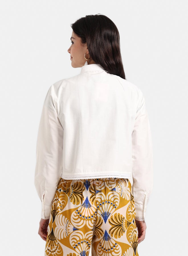 Carina Off White Poplin Shirt - Image 3