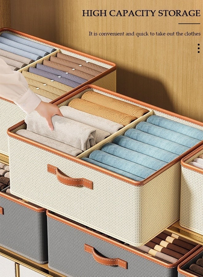 3 Piece Foldable Closet Storage Box with Carrying Handles - Image 2