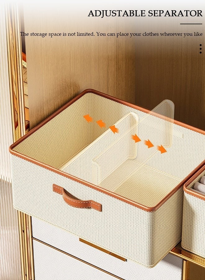 3 Piece Foldable Closet Storage Box with Carrying Handles - Image 5