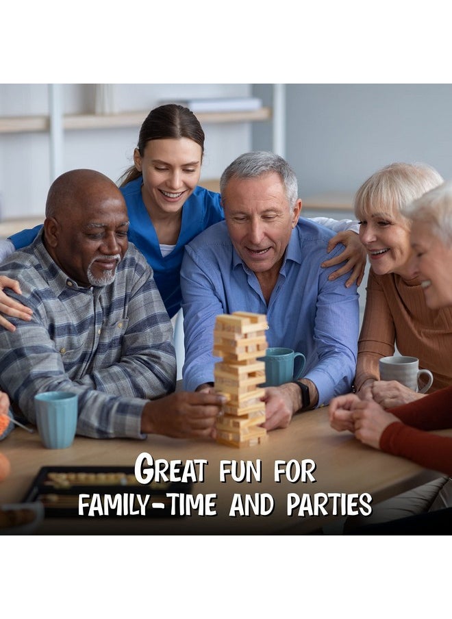 BETTERLINE BETTERLINE Wooden Tower Stacking Blocks Game - 48 Pieces - Tumbling Tower Toy for Kids & Adults - Classic Family Game  - Image 4