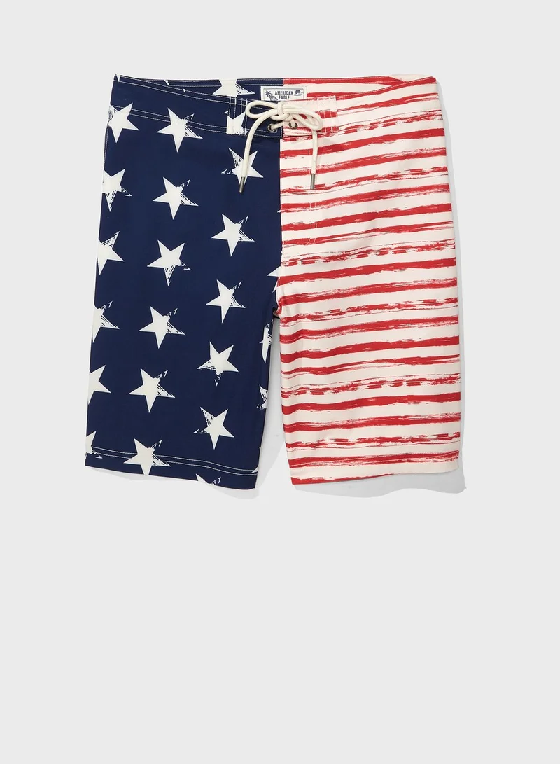 American Eagle Flag Print Swim Shorts