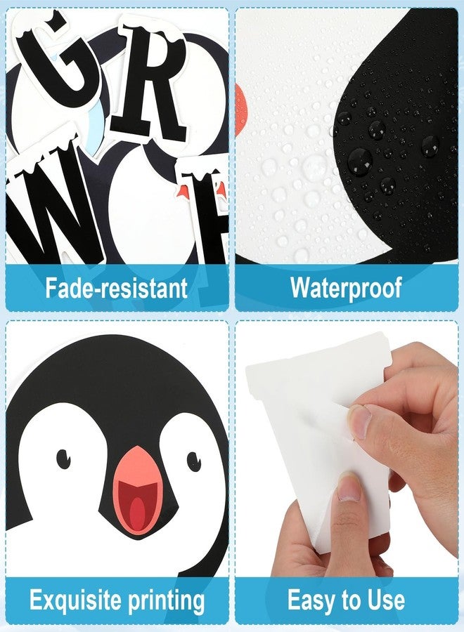 CHUNNIN 70PCS Winter Penguin Snowflakes Cutouts Kit DIY Photo Sliding INTO A New Year Bulletin Board Set for School Holidays Classroom Decor - Image 5