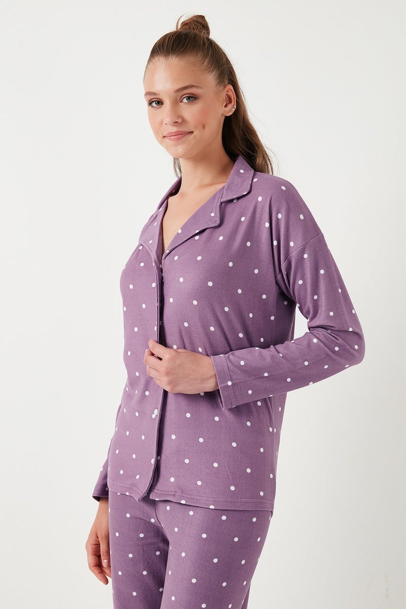 Lela Stretch Standard Fit Buttoned Pajama Set Women's Pajama Set 60956601  - Image 5