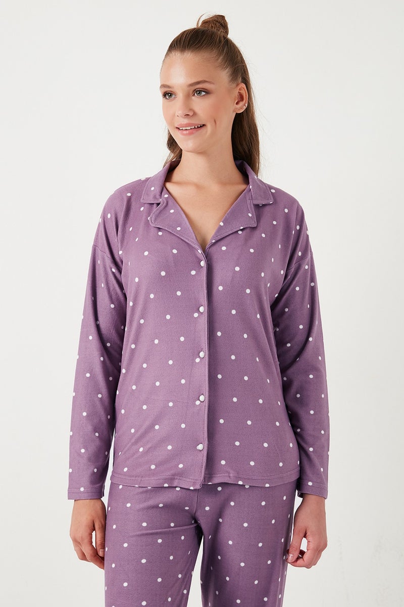 Lela Stretch Standard Fit Buttoned Pajama Set Women's Pajama Set 60956601  - Image 4