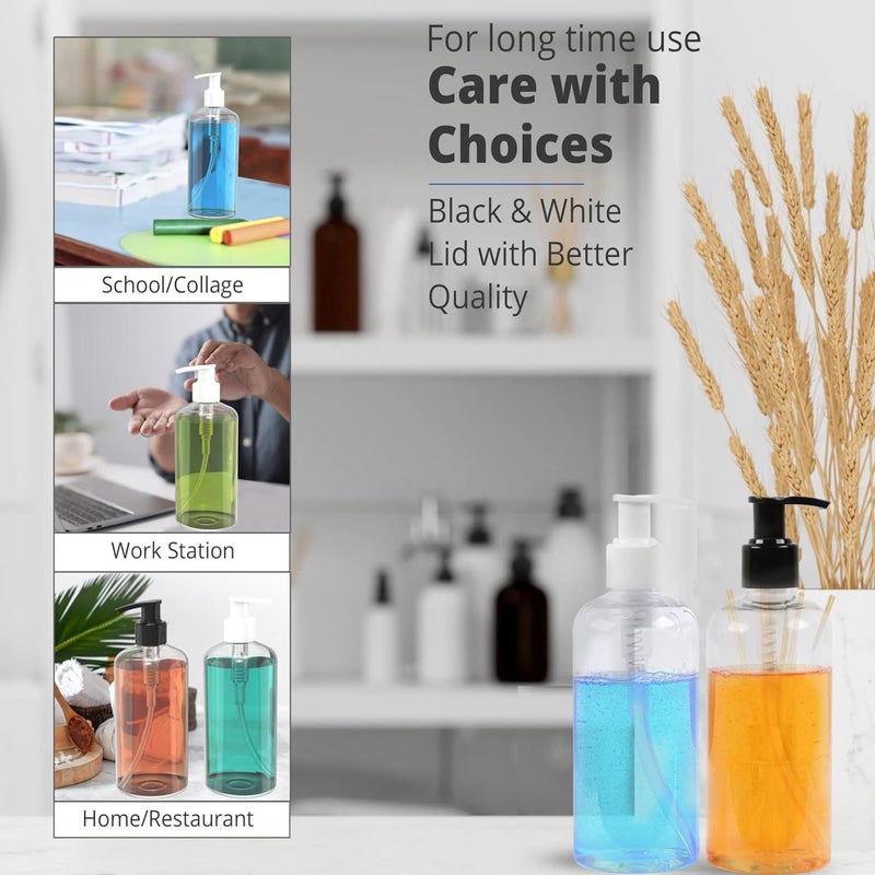 PHARCOS 2 PCS Refillable Shampoo and Conditioner Combo Bottles with Pump 10oz (300ml)- Clear Transparent Plastic Pump Bottles Dispenser Empty - BPA Free Leak Proof Hand soap Dispenser Set. - Image 3