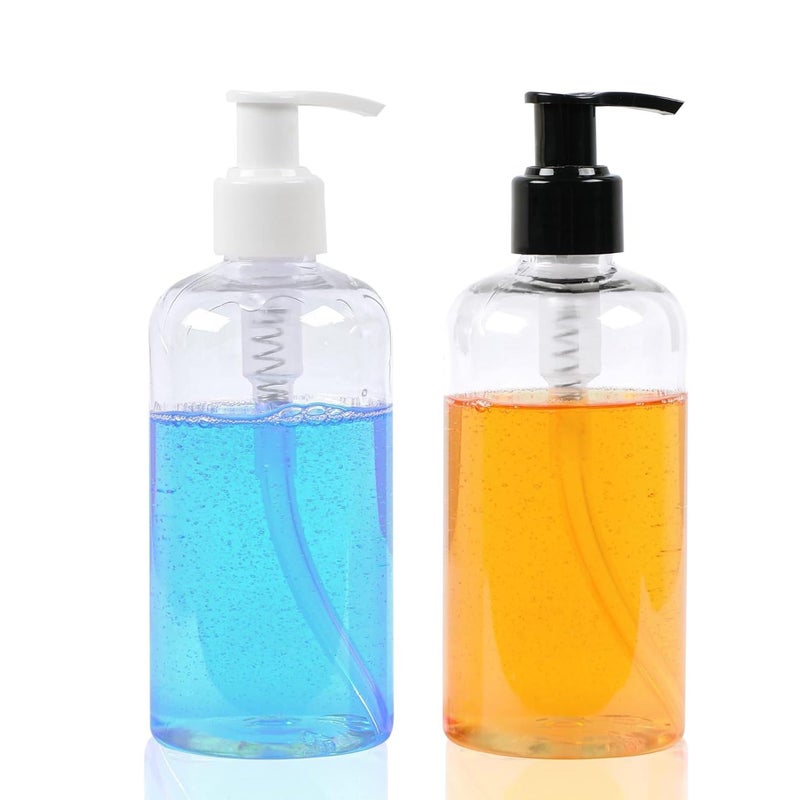 PHARCOS 2 PCS Refillable Shampoo and Conditioner Combo Bottles with Pump 10oz (300ml)- Clear Transparent Plastic Pump Bottles Dispenser Empty - BPA Free Leak Proof Hand soap Dispenser Set. - Image 2