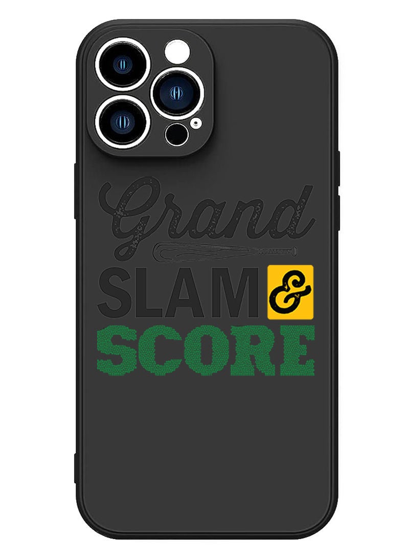 Theodor Protective Slim Fit Case Liquid Silicone Cover with Full Body Protection Anti-Scratch Shockproof Case For iPhone 12 Pro Max Black  - Grand slam & score black copy - Image 1