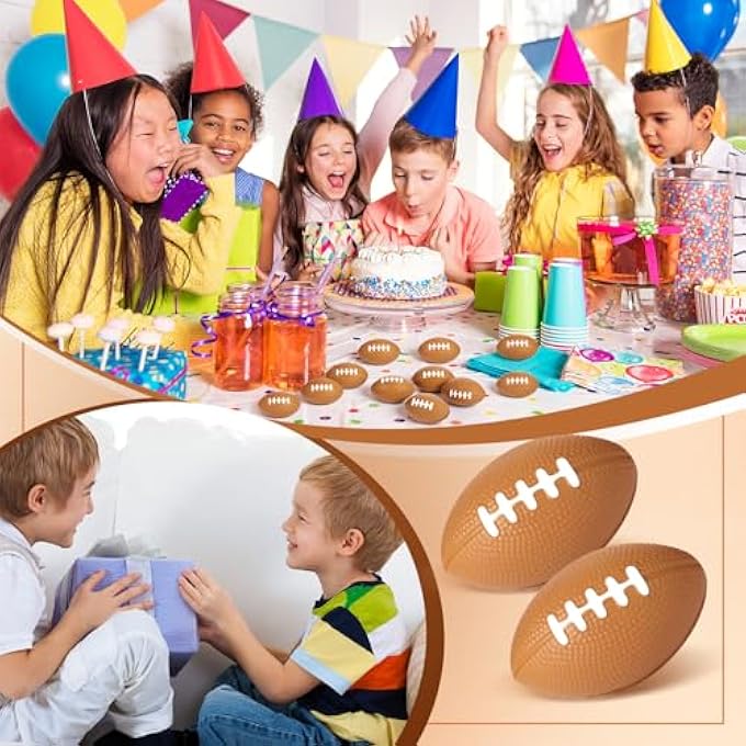 Blulu 30 Packs Mini Football Sports Stress Ball, Mini Foam Sports Ball, Foam Sports Ball for School Carnival Reward, Chrismas Party Bag Gift Fillers (Football, 30 Packs) - Image 5