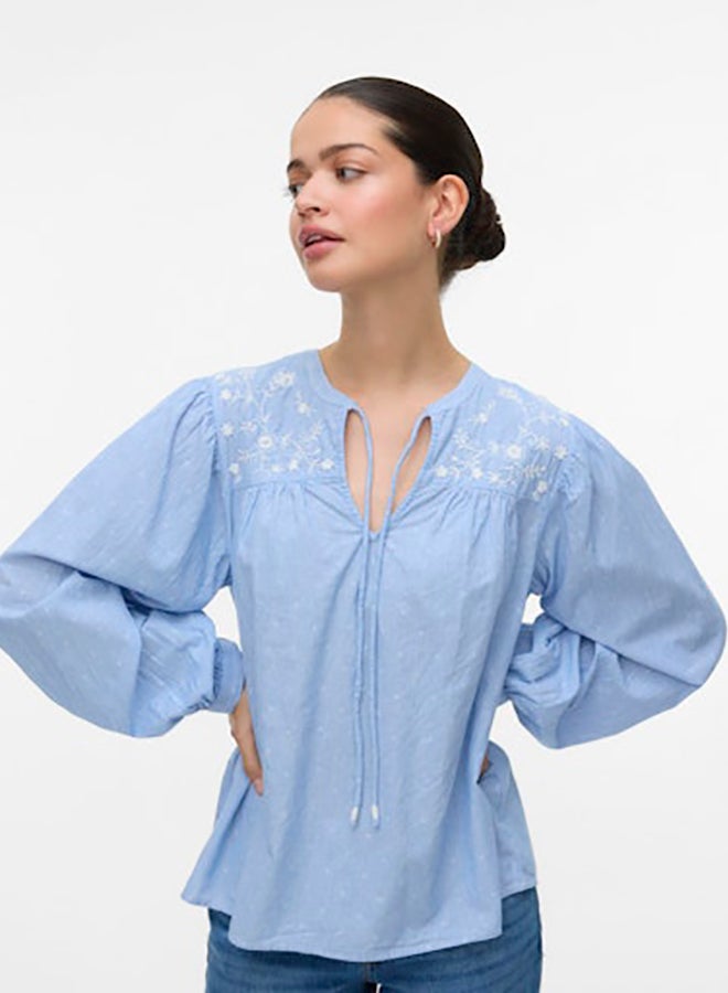 VERO MODA قمة Vmnika Ls Top Wvn Ga Noos - Image 1