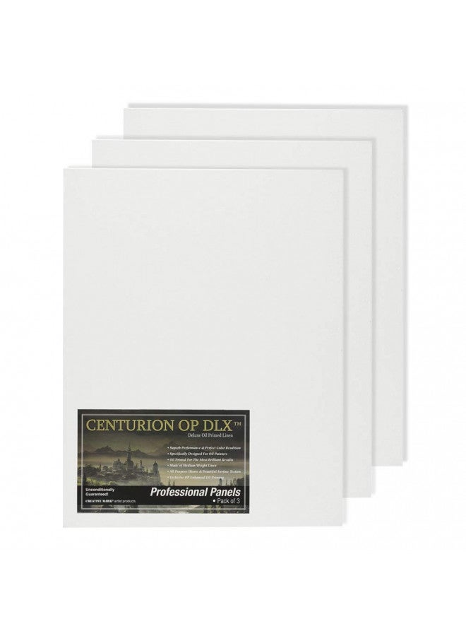 Centurion Deluxe Professional Oil Primed Linen Canvas Panels - 14x18-3 Pack of Linen Canvases for Painting, Artwork and More - Image 1