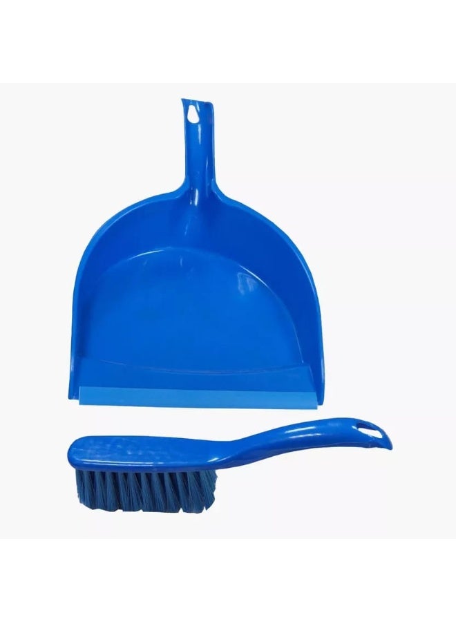 مجموعة مجرفة وفرشاة محمولة، مجرفة صغيرة ومكنسة يدوية للتنظيف باللون الأزرق - Image 2