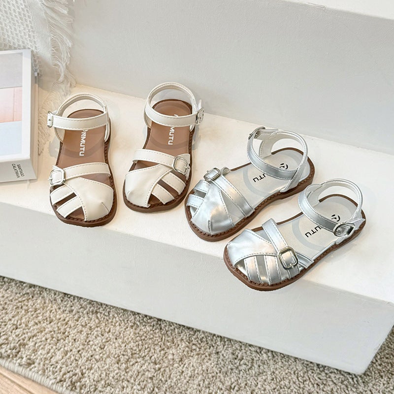 Girls Summer Hollow Sandals New Casual Roman Sandals Small And Medium Children'S Soft Sole Bird Nest Shoes Baby Girls Children'S Sandals - Image 2