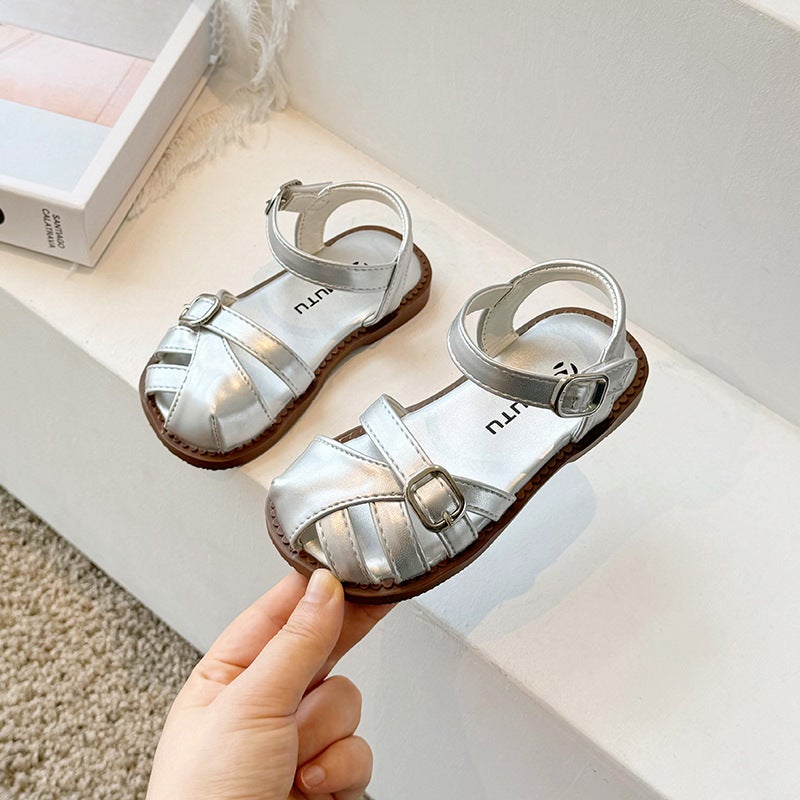 Girls Summer Hollow Sandals New Casual Roman Sandals Small And Medium Children'S Soft Sole Bird Nest Shoes Baby Girls Children'S Sandals - Image 1