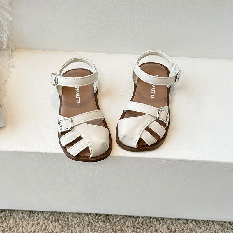 Girls Summer Hollow Sandals New Casual Roman Sandals Small And Medium Children'S Soft Sole Bird Nest Shoes Baby Girls Children'S Sandals - Image 5