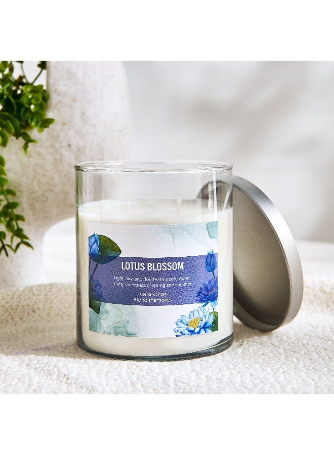 Home Box Aure 18oz Glass Jar Candle with Metal Lid - 10.7x13.2 cm  - Image 1