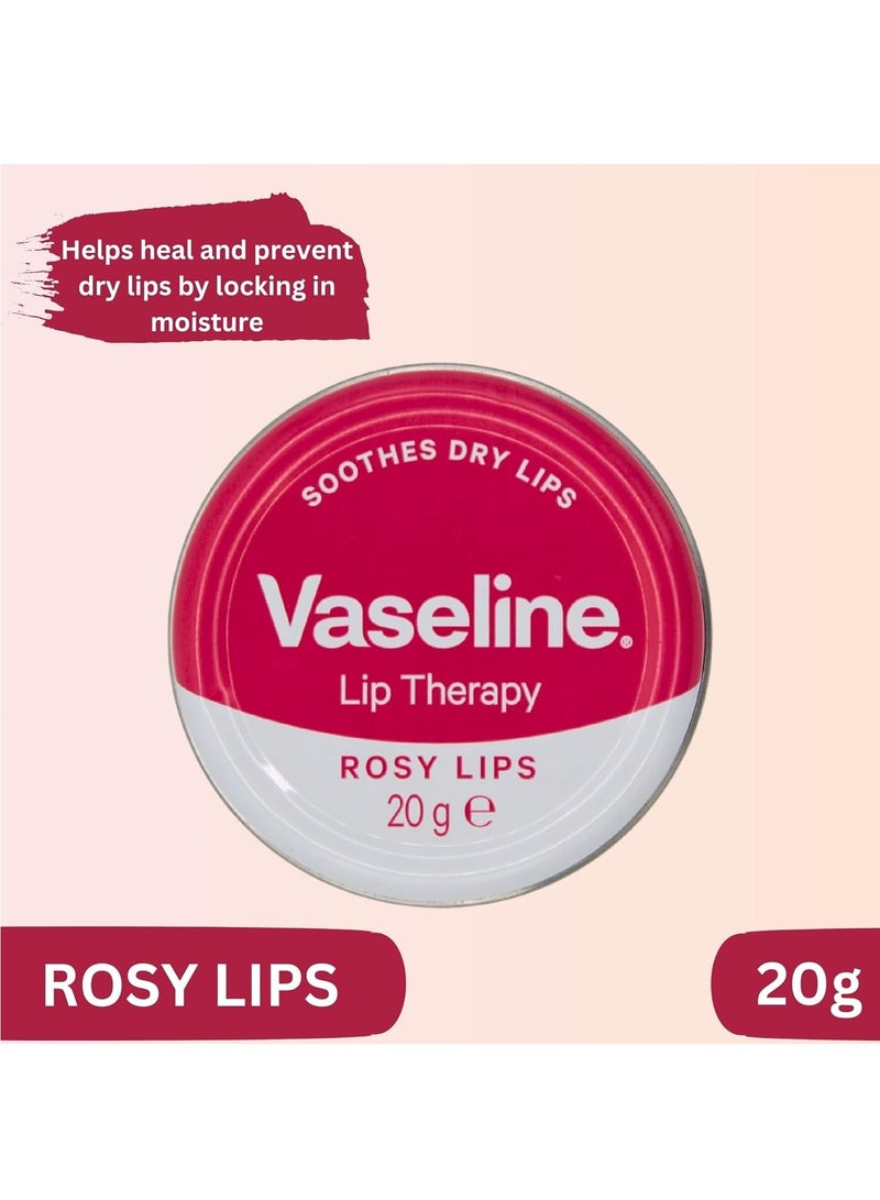 Vaseline Vaseline Lip Balm 4 X 20g (Rosy Lips, Cocoa Butter, Aloe, Original) Lip Balm Set Bundle with Glameno Drawstring Organza Bag  - Image 2