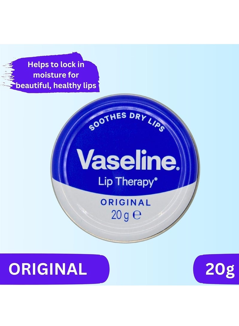 Vaseline Vaseline Lip Balm 4 X 20g (Rosy Lips, Cocoa Butter, Aloe, Original) Lip Balm Set Bundle with Glameno Drawstring Organza Bag  - Image 5