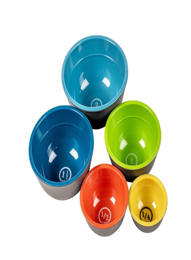 Prepara Two-Tone Melamine Pinch Bowl, Set of 5, Multicolored - Image 1