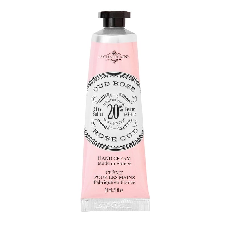 La Chatelaine 20 Shea Butter Hand Cream Travel Size New Scent Organic Argan Oil Moisturizing Nourishing Repairing ExtraRich Hand Lotion Made in France Paraben Free 1 oz  30ml Oud Rose
