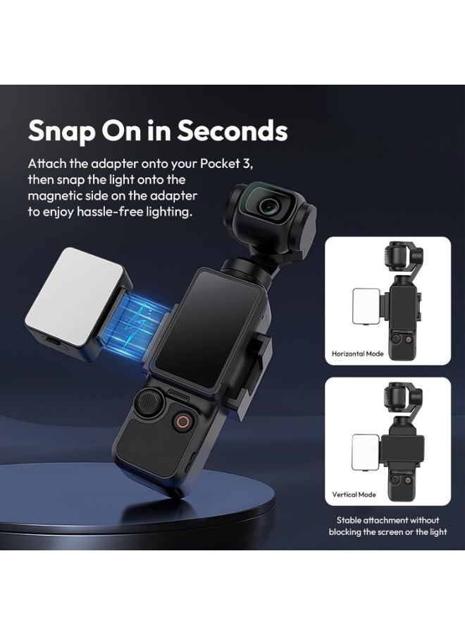 يولانزي اولانزي مصباح فيديو صغير LM001 بوكيت 3، مصباح فيديو LED مغناطيسي مع بطارية 500 mAh، ضوء صور مقاوم للماء للتصوير الفوتوغرافي - Image 3