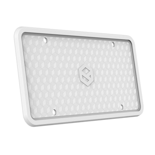 Rightcar Solutions Silicone License Plate Frame | The Original Premium Grade Silicone Car Plate Frame | Rust Proof, Rattle Proof, Weather Proof License Plate Holder (White) - Image 1