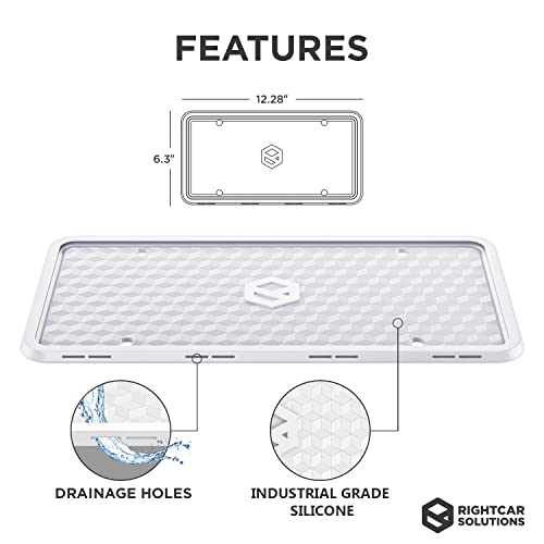 Rightcar Solutions Silicone License Plate Frame | The Original Premium Grade Silicone Car Plate Frame | Rust Proof, Rattle Proof, Weather Proof License Plate Holder (White) - Image 3