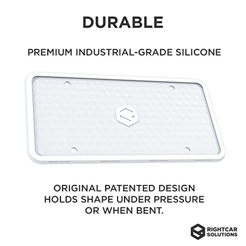 Rightcar Solutions Silicone License Plate Frame | The Original Premium Grade Silicone Car Plate Frame | Rust Proof, Rattle Proof, Weather Proof License Plate Holder (White) - Image 2