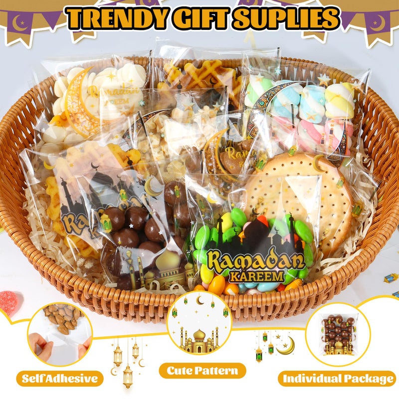 ZYLOP Ramadan Gift Bags â€“ 100 PCS Ramadan Goodie Bags, Eid Mubarak Cellophane Treat Bags for Kids, Self Adhesive Clear Candy Bags for Eid Party Favors - Image 5