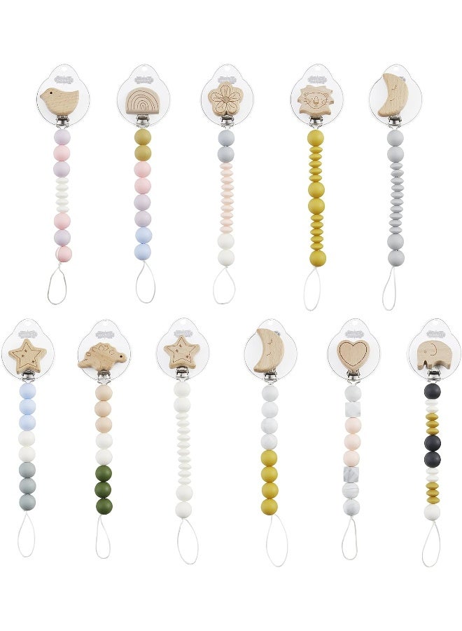 Mud Pie Heart Wood & Silicone Baby Pacifier Clip - Image 2