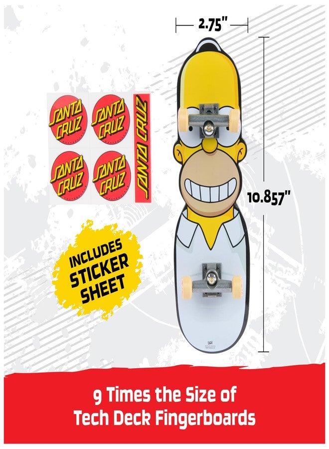 Tech Deck, The Simpsons Santa Cruz & Homer Mini Skateboard for Tricks with Hands, Original Skateboard Graphics and License, Ages 6 and Up, Not Suitable to Stand On - Image 3
