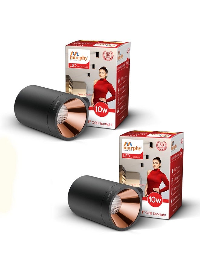 Murphy 10W Black Body Cylindrical Surface Mounted Spot Light Down Light (Warm White, Pack of 2)(Aluminium) - Image 1