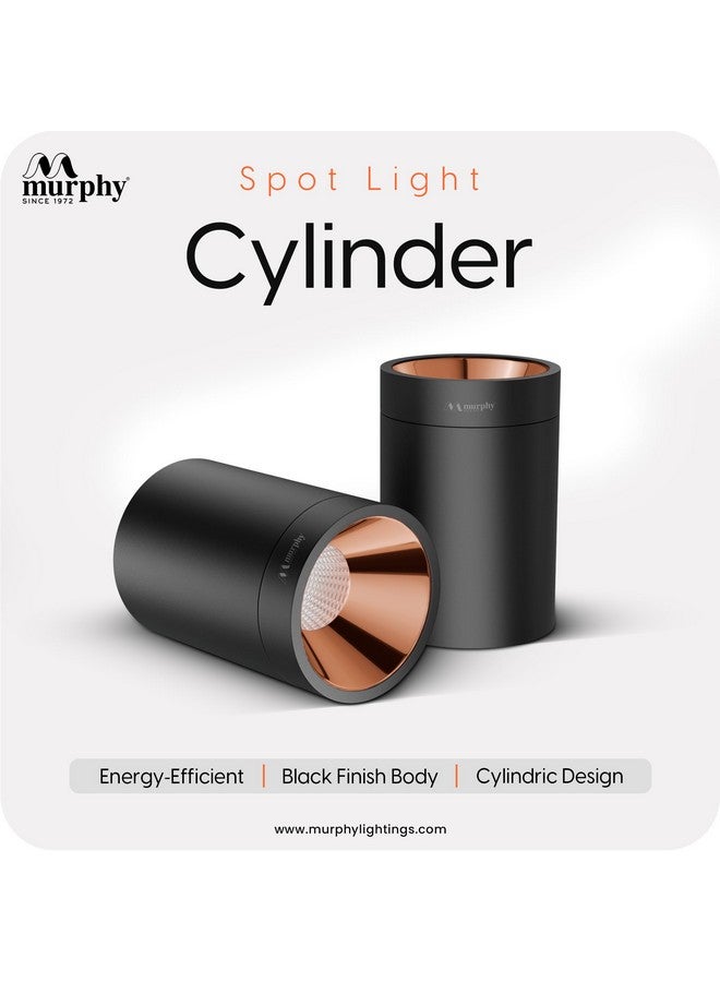 Murphy 10W Black Body Cylindrical Surface Mounted Spot Light Down Light (Warm White, Pack of 2)(Aluminium) - Image 2