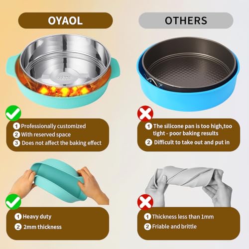 OYAOL 4 7 9 Inches Springform Pan Set of 3 304 Stainless Steel Nonstick Springform Cake Pan Set with Removable Bottom 10 Inch Leakproof Silicone Cheesecake Pan Protector with 60 Pcs Parchment Paper - Image 3