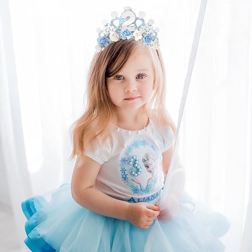 Jissoo Snowflake Ice Queen Crown - 2nd Birthday Tiara, Snow Queen Tiara Alice Band Headband, Party Props, Girl Gifts (Frozen-2), Small - Image 5