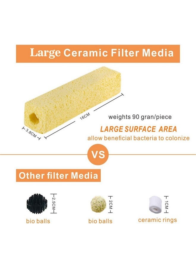 hygger 6.2-Inch Long Aquarium Bio Media Ceramic Filter Media Blocks for Sump Tank Pond Saltwater Aquarium Fish Tank Biological Media (7.9 lbs,40-Pack) - Image 2