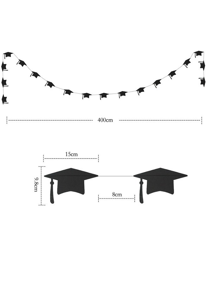 JS Graduation Party Decoration 2026 – Graduation Cap Banner Garland 4m Graduation Party Hanging Decoration - Image 2