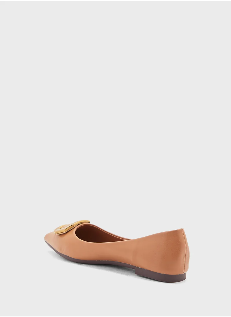 ELLA Diamante Bow Pointy Toe Flat Shoe