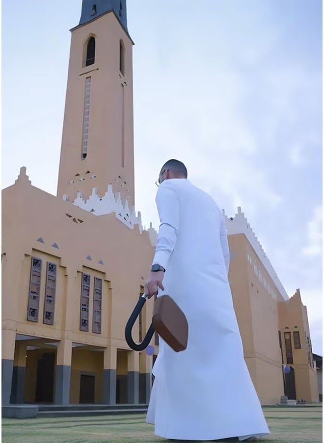 رايز كرسي السجدة هو كرسي صلاة للمسلمين - الراحة والدعم أثناء الصلاة ، مقعد جلدي مصنوع يدويا ، تصميم إيرغونومي لموقف صلاة مريح ، كرسي التأمل الوعي الصلاة كرسي الركبة سجود مع غطاء مضاد للانزلاق ، بني ، 25x28x22.5cm - Image 4