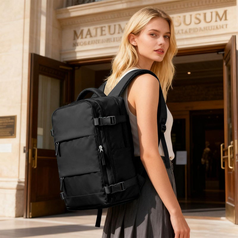 coofay Large Black Travel Backpack For Women Men Airline Approved Carry On Backpack Flight Approved Waterproof Sports Luggage Backpacks Casual Daypack Small Hiking Backpacks - Image 3