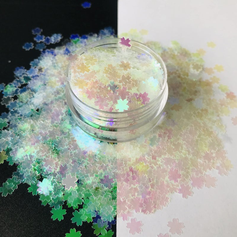 PrettyG 10 GramsPack  Sakuras Sequins Glitter  Festival Rave Beauty Makeup Face Body Nail Art Decoration C03