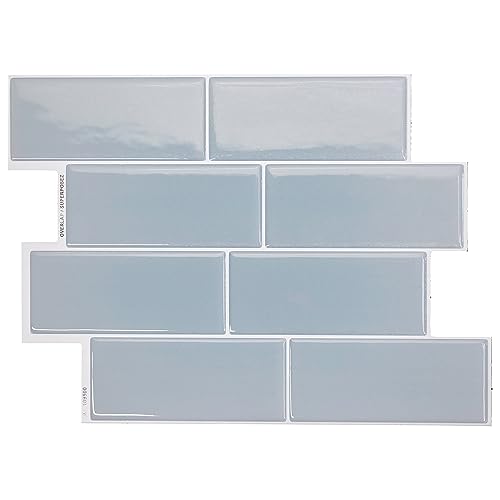 SMART TILES Peel and Stick Backsplash - 5 Sheets of 11.56" x 8.38" - 3D Adhesive Peel and Stick Tile Backsplash for Kitchen, Bathroom, Wall Tile - Image 1