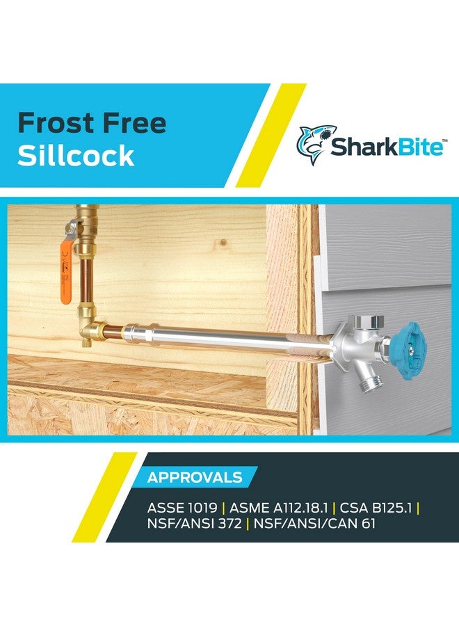 SharkBite 12 Inch Frost Free Sillcock, 1/2 x 3/4 Inch MHT, Push to Connect Brass Plumbing Fitting, PEX Pipe, Copper, CPVC, PE-RT, HDPE, 24636LF - Image 4