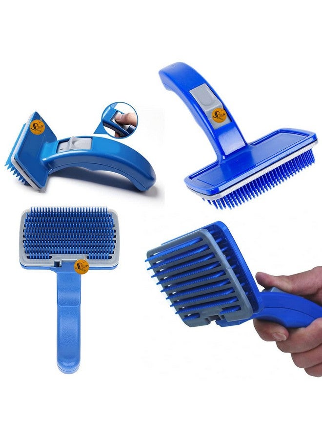 سايج سكوير فرشاة العناية بالشعر وقص الأظافر من سليكر للكلاب والقطط، مزودة بميزة التنظيف الذاتي، تزيل الشعر المتساقط والتشابك والتكتل، أطراف شعيرات مرنة مطلية للكلاب - Image 2