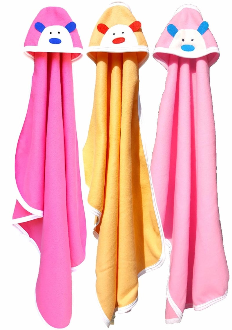 BRANDONN Newborn Original 3PCS.. Big Size (36 X 27) Cute Baby Blankets for Babies (Hotpink, Peach, Pink; Pack of 3) - Image 1