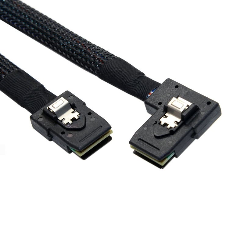 Chenyang 80cm Ultra Slim Flat Left Angled 90 Degree Mini SAS 36pin SFF-8087 to 8087 Data Raid Cable - Image 1